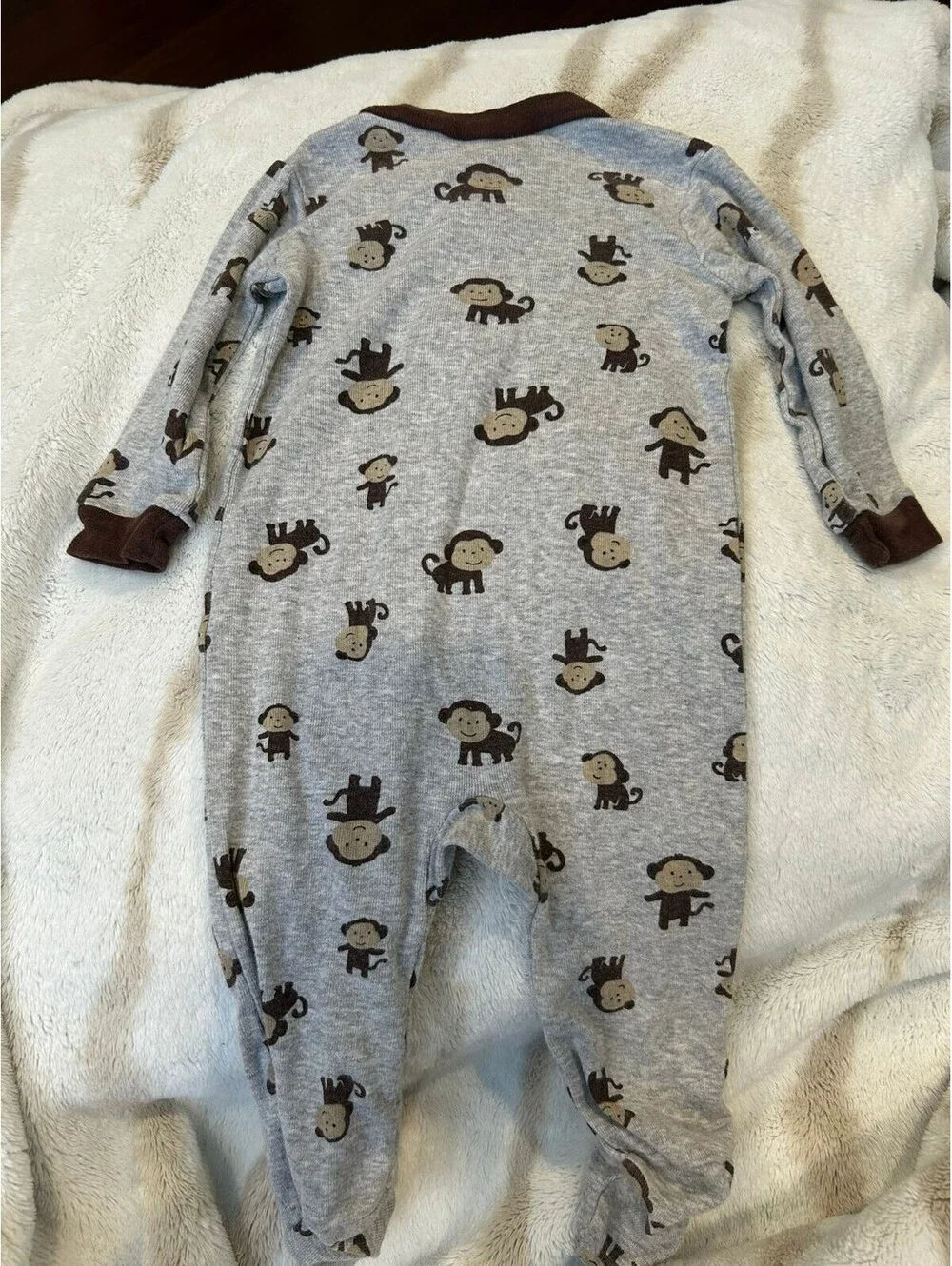 Carter's Baby Footed Pajamas Monkey Print Size 6 Months